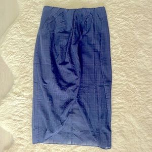 WILFRED Navy Side-Slit MIDI Skirt